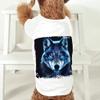Beautiful Wolf Dog T-Shirt - Wolf Dog Shirt - Art Print Dog Clothing - White, 2XL view 4
