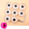 Light Up Skateboard Wheels 32 x 58mm, 82A and 608RS high-speed rotating bearing Skate Wheels with Bearings Installed for Indoor or Outdoor Double Row Skating and Skateboard (Pink purple light) view 1