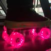 Light Up Skateboard Wheels 32 x 58mm, 82A and 608RS high-speed rotating bearing Skate Wheels with Bearings Installed for Indoor or Outdoor Double Row Skating and Skateboard (Pink purple light) view 2