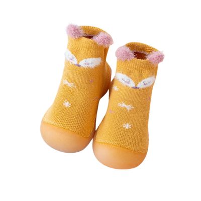 Baby Boy Shoes Infant Boys Girls Animal Cartoon Socks Shoes Toddler Fleece WarmThe Floor Socks Non Slip Prewalker Shoes (Orange, 6-12 Months)