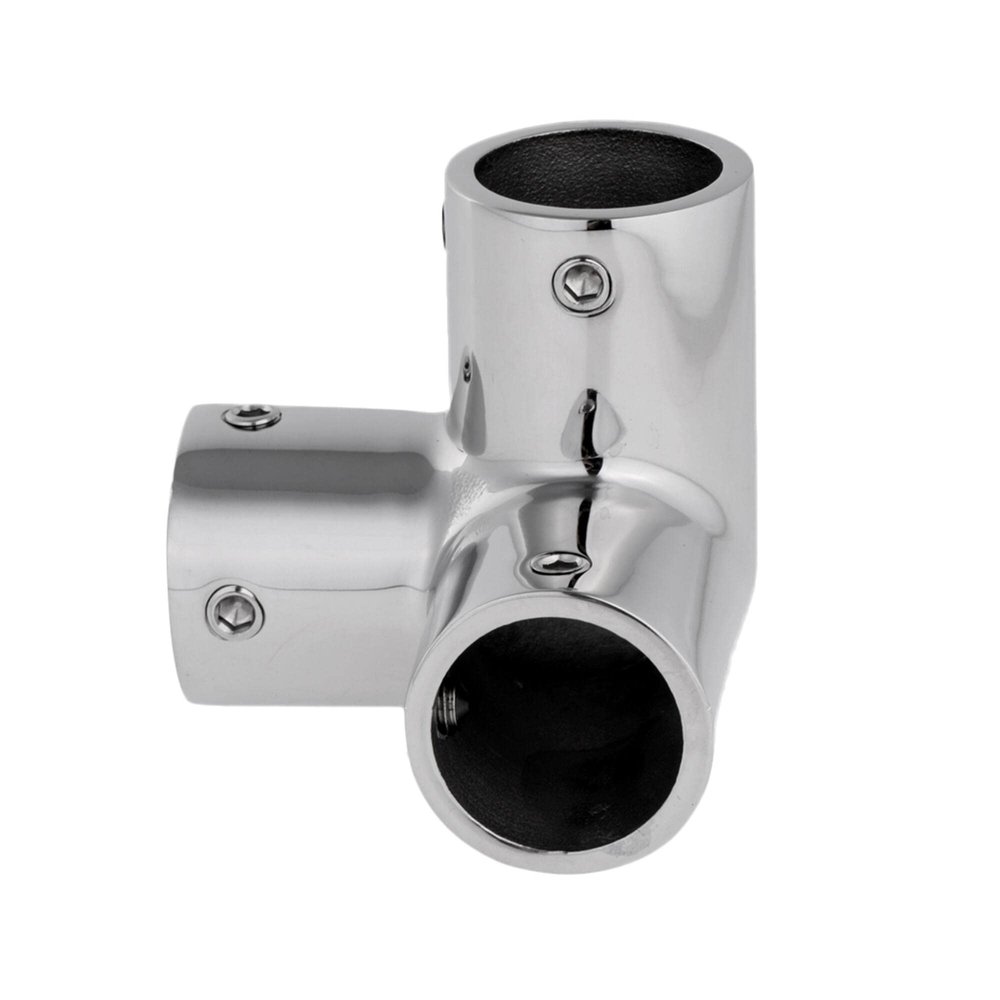 1Pcs Boat Marine 316 Stainless Steel 7/8"(22mm) 3 Way Corner Elbow Handrail Rail Tee Fitting 90 Degree (22.4mm /0.88")