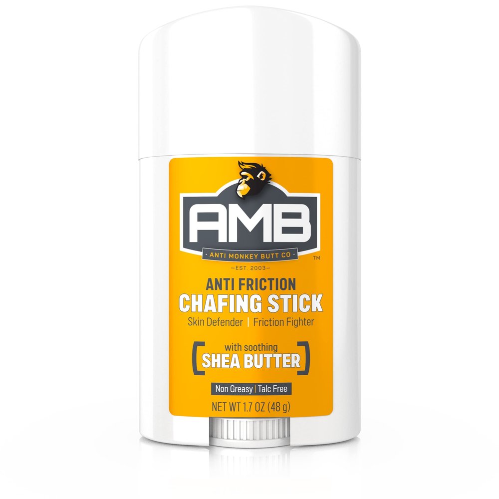 Anti Monkey Butt Anti-Chafing Stick - Mess-Free, Easy Glide Application with Shea Butter & Almond Oil - Prevents & Soothes Thigh, Chest, Bra Line, & Underarm Chafing - 1.7 oz