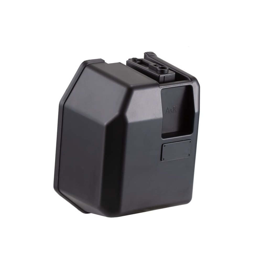 GoldenBall 5000 Round M4 High Capacity Electric Winding Drum Airsoft Magazine (Color: Black)-A&K