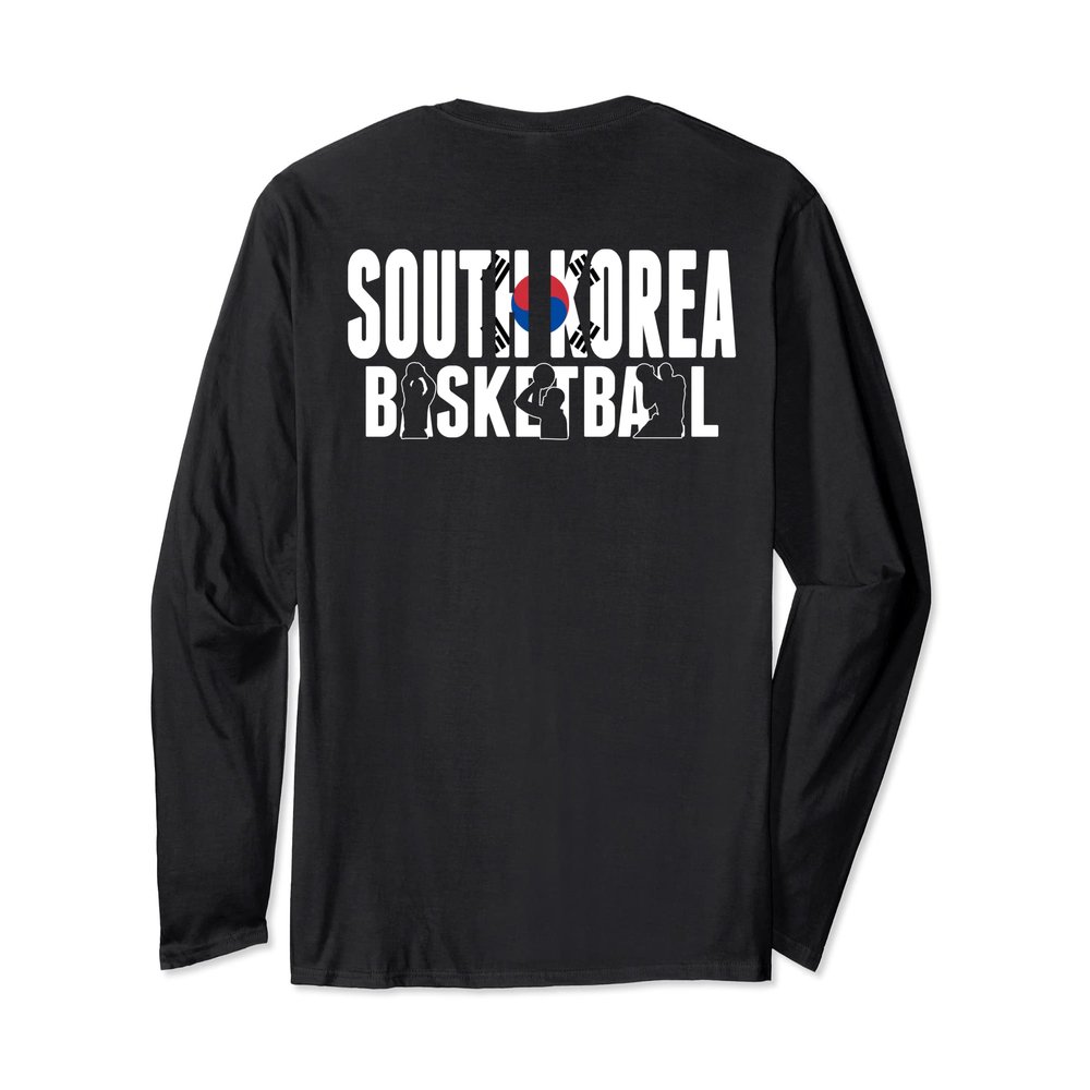 South Korea Basketball Fans Jersey - Korean Flag Sport Lover Long Sleeve T-Shirt