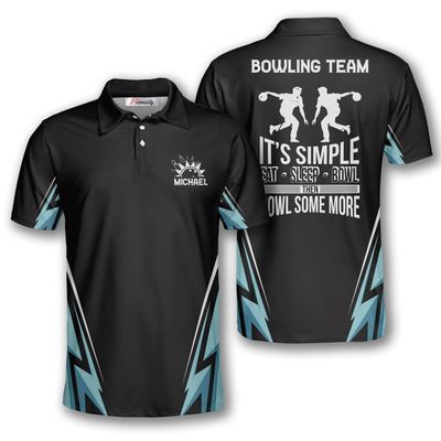 PRIMESTY Personalized Bowling Shirts for Men - Custom Name & Team Name Polo Shirts - S-5XL
