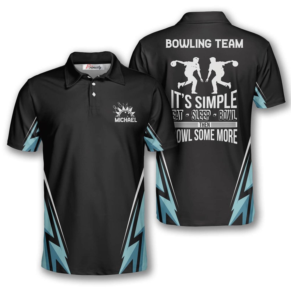PRIMESTY Personalized Bowling Shirts for Men - Custom Name & Team Name Polo Shirts - S-5XL