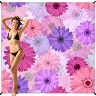 BYDOLL Beach Blanket 78''X81'' Waterproof Sandproof Suits1-4 Adults Oversized Lightweight Large Blanket Picnic Mat for Beach Sand Free Travel Camping Hiking Picnic
