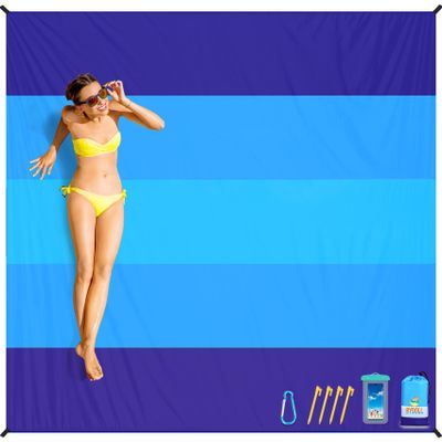 BYDOLL Beach Blanket Waterproof Sandproof 78''81'' Suits1-4 Adults Compact Lightweight Oversized Sand-Free Blanket Large Picnic Mat for Beach Travel Camping Hiking