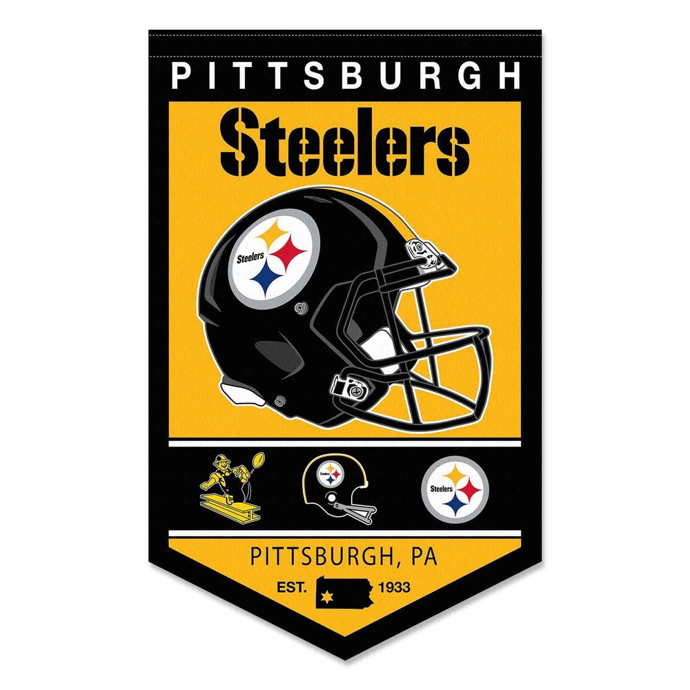 WinCraft Pittsburgh Steelers Heritage History Banner Pennant, 15x24"