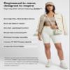 Conceited Biker Shorts Women - Soft - High Waist Tummy Control - Essential - Regular and Plus Size - Off White - Small - Medium view 3
