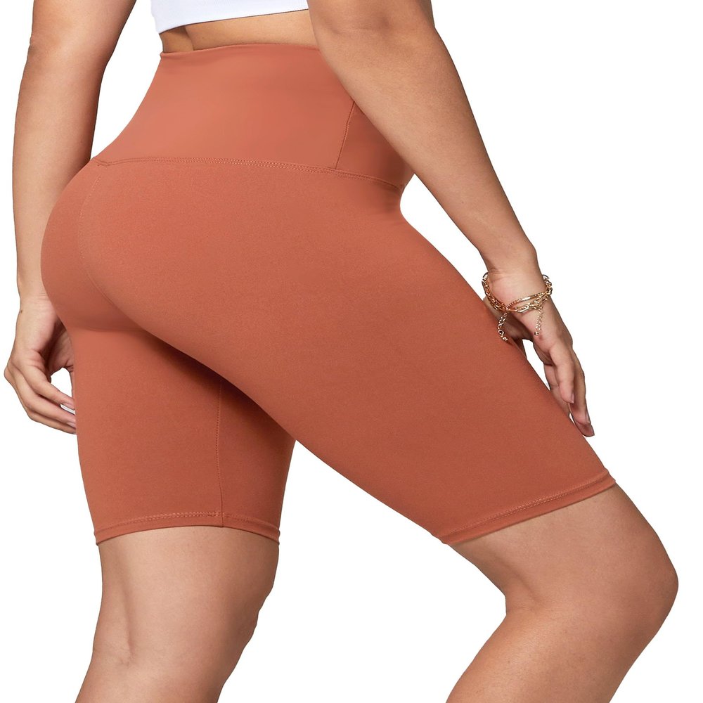 Conceited Biker Shorts Women - Soft - High Waist Tummy Control - Essential - Regular and Plus Size - Copper - Small - Medium