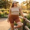 Conceited Biker Shorts Women - Soft - High Waist Tummy Control - Essential - Regular and Plus Size - Copper - Small - Medium view 2