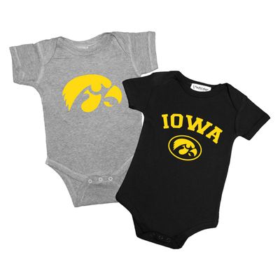 Two Feet Ahead Iowa Hawkeyes 2 Pack Baby Bodysuit Creeper Newborn Infants Officially Licensed (0-3 Months, Iowa Hawkeyes)