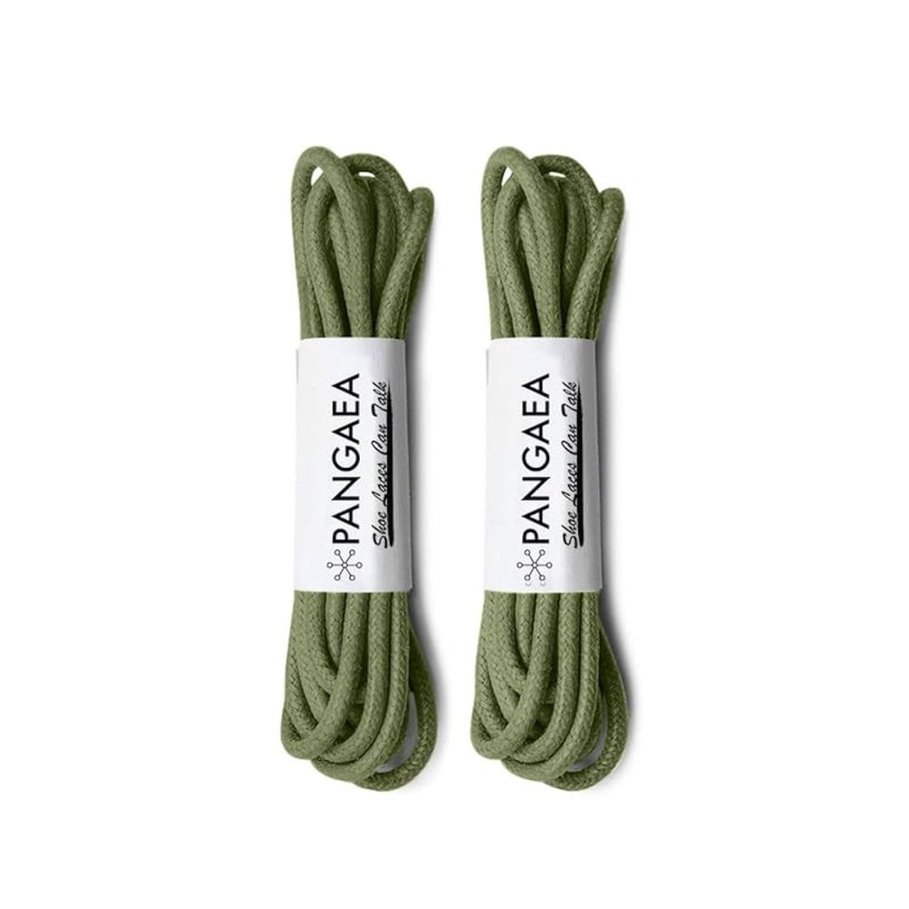 [4 Laces] 2-Pair Pack Waxed Round Oxford Shoe Laces for Dress Shoes Chukka 3/32Inch Thin(#27 Olive,43in (109cm))