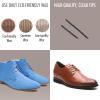 [4 Laces] 2-Pair Pack Waxed Round Oxford Shoe Laces for Dress Shoes Chukka 3/32Inch Thin(#27 Olive,43in (109cm)) view 4