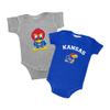 Two Feet Ahead Kansas Jayhawks 2 Pack Baby Bodysuit Creeper Newborn Infants Officially Licensed (12 Months, Kansas Jayhawks) view 1