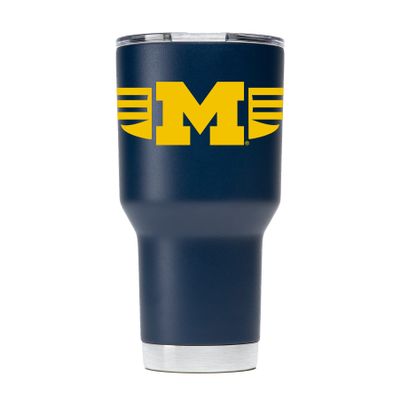 Gametime Sidekicks Michigan 30oz Navy Tumbler - Officially Licensed, 18/8 Stainless Steel, Double-walled, Vacuum-insulated, UV LED Printed Logos, Sweatless, Stays Hot/Cold - 360 Wrap
