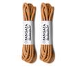 [4 Laces] 2-Pair Pack Waxed Round Oxford Shoe Laces for Dress Shoes Chukka 3/32Inch Thin(#05 Tan,43in (109cm)) view 1
