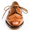 [4 Laces] 2-Pair Pack Waxed Round Oxford Shoe Laces for Dress Shoes Chukka 3/32Inch Thin(#05 Tan,43in (109cm)) view 3