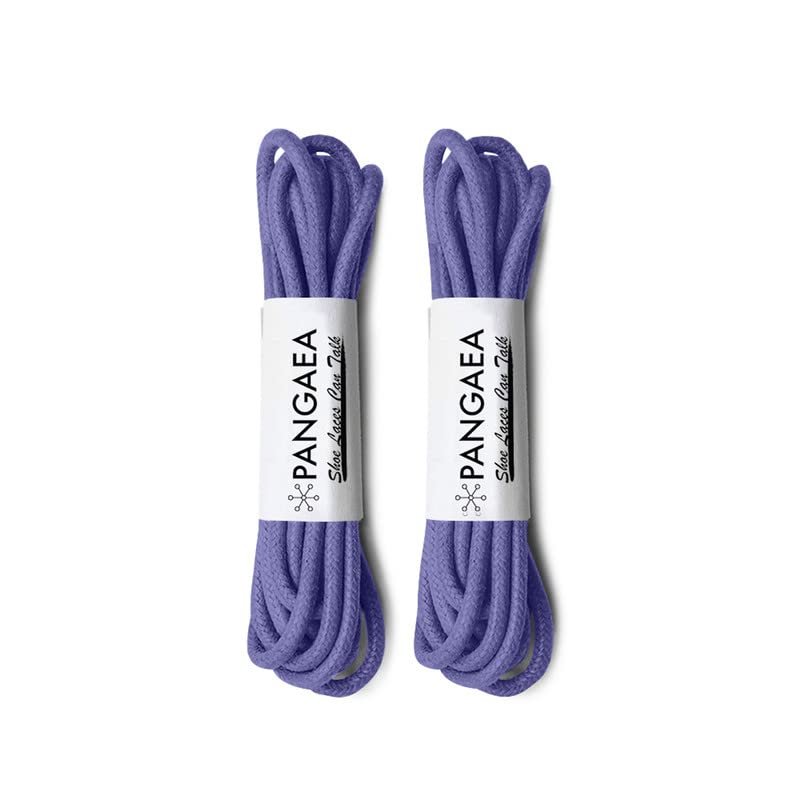 [4 Laces] 2-Pair Pack Waxed Round Oxford Shoe Laces for Dress Shoes Chukka 3/32Inch Thin(#19 Purple,47in (119cm))