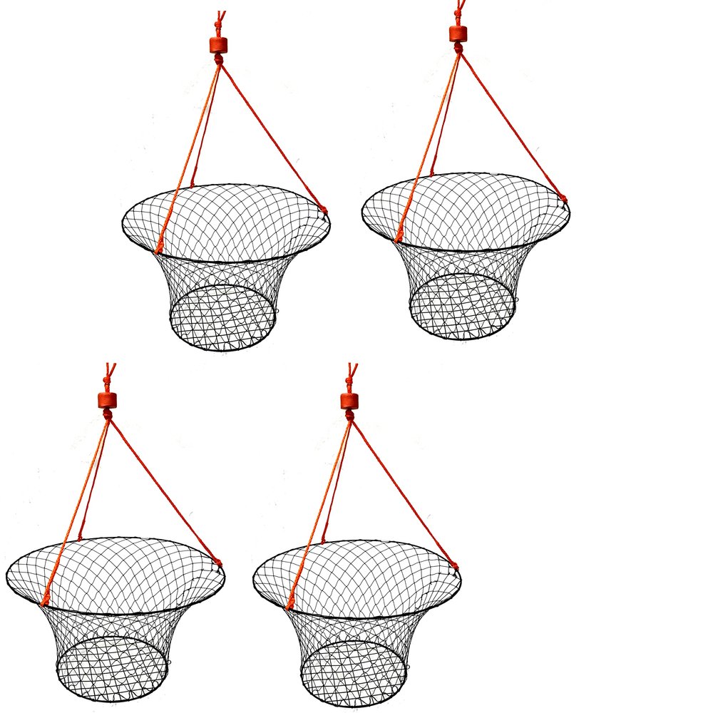 KUFA Vinyl Coated Steel Ring Crab Trap (Size:30) with 50' Rope (4)