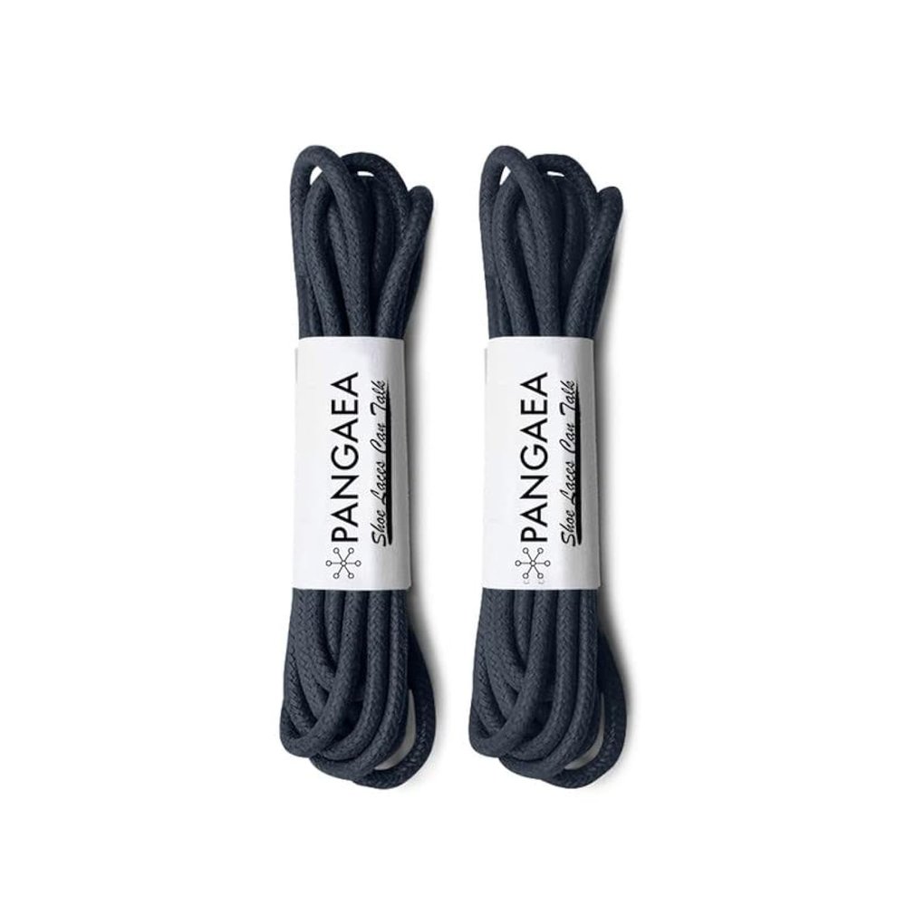 [4 Laces] 2-Pair Pack Waxed Round Oxford Shoe Laces for Dress Shoes Chukka 3/32Inch Thin(#15 Navy Blue,34in (86cm))