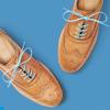 [4 Laces] 2-Pair Pack Waxed Round Oxford Shoe Laces for Dress Shoes Chukka 3/32Inch Thin(#10 Red,43in (109cm)) view 4