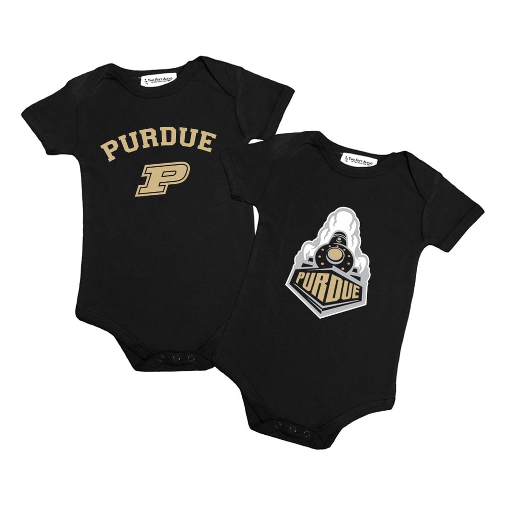 Two Feet Ahead Purdue Boilermakers 2 Pack Baby Bodysuit Creeper Newborn Infants Officially Licensed (0-3 Months, Purdue Boilermakers)