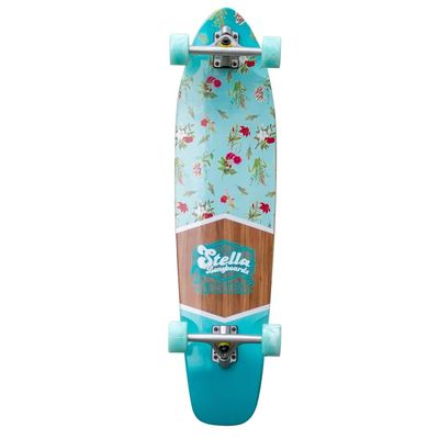 Stella Longboard 38 Kicktail Floral Mint Longboard Complete