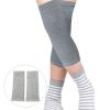 Healifty 2pcs Self-heating Knee Brace Wraps for Joint Support Grey Knee Warmers Compression Sleeve for Sports and Daily Use view 2