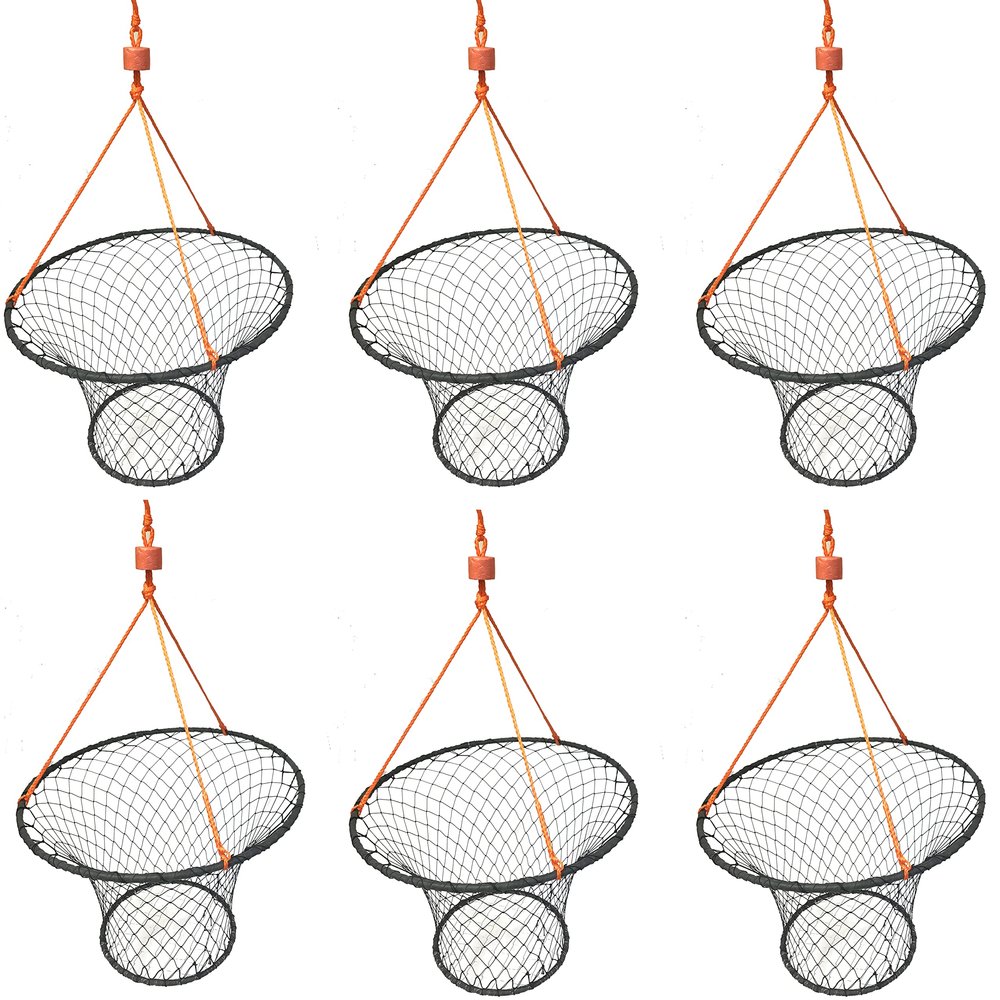KUFA Rubber Wrapped 30-Inch Crab Ring with 50-feet Rope (6)