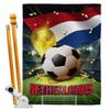 FIFA World Cup Netherlands Banner Room Wall Art Flag Poles For Outside House Patio Porch Lawn Garden Stand Tapestry Yard Signs Team Qatar Trophy Soccer Game Football Gifts Made In USA view 1