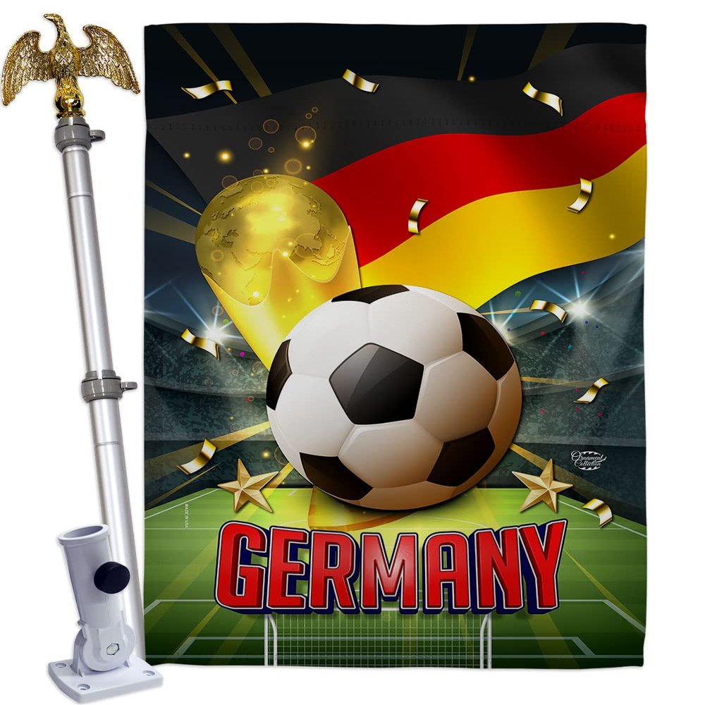 Ornament Collection World Cup Germany Home Decor Banner Room Wall Art Patio Porch Lawn Garden Flag Stand Pole Outdoor Tapestry Yard Signs FIFA Team Qatar Trophy Soccer Game Football Gifts, Made In USA