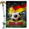 Ornament Collection World Cup Germany Home Decor Banner Room Wall Art Patio Porch Lawn Garden Flag Stand Pole Outdoor Tapestry Yard Signs FIFA Team Qatar Trophy Soccer Game Football Gifts, Made In USA view 1