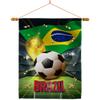 Ornament Collection World Cup Brazil Home Banner Wall Art Patio Porch Lawn Garden Flag Stand Pole Room Decorations Indoor Outdoor FIFA Team Qatar Trophy Soccer Game Football Gifts, Made in USA view 1