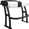 Fishmaster Pro Series Leaning Post for Center Console Fishing Boats - Grab Rail, Flow-Through Foam, Storage Compartment, Foldable Footrest  White Upholstery/Black Powder Coated view 1