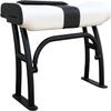 Fishmaster Pro Series Leaning Post for Center Console Fishing Boats - Grab Rail, Flow-Through Foam, Storage Compartment, Foldable Footrest  White Upholstery/Black Powder Coated view 2