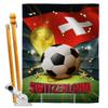 FIFA World Cup Switzerland Banner Room Wall Art Flag Poles For Outside House Patio Porch Lawn Garden Stand Tapestry Yard Signs Team Qatar Trophy Soccer Game Football Gifts Made In USA view 1