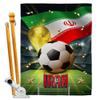 Ornament Collection World Cup Iran Banner Room Wall Art Flag Poles for Outside House Patio Porch Lawn Garden Stand Tapestry Yard Signs FIFA Team Qatar Trophy Soccer Game Football Gifts, Made in USA view 1