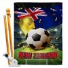 FIFA World Cup New Zealand Banner Room Wall Art Flag Poles For Outside House Patio Porch Lawn Garden Stand Tapestry Yard Signs Team Qatar Trophy Soccer Game Football Gifts Made In USA view 1