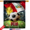 Ornament Collection World Cup Peru Home Banner Wall Art Patio Porch Lawn Garden Flag Stand Pole Room Decorations Indoor Outdoor FIFA Team Qatar Trophy Soccer Game Football Gifts, Made in USA view 2