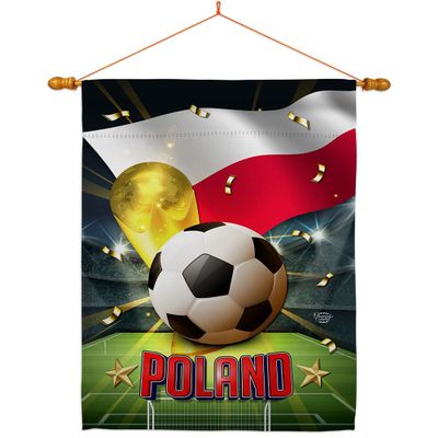 Ornament Collection World Cup Poland Home Banner Wall Art Patio Porch Lawn Garden Flag Stand Pole Room Decorations Indoor Outdoor FIFA Team Qatar Trophy Soccer Game Football Gifts, Made in USA