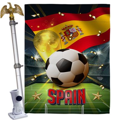 Ornament Collection World Cup Spain Home Decor Banner Room Wall Art Patio Porch Lawn Garden Flag Stand Pole Outdoor Tapestry Yard Signs FIFA Team Qatar Trophy Soccer Game Football Gifts, Made in USA