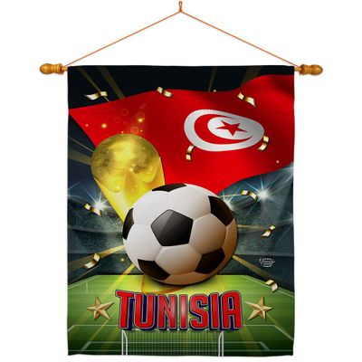 Ornament Collection World Cup Tunisia Home Banner Wall Art Patio Porch Lawn Garden Flag Stand Pole Room Decorations Indoor Outdoor FIFA Team Qatar Trophy Soccer Game Football Gifts, Made in USA