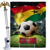 Ornament Collection World Cup Ghana Home Decor Banner Room Wall Art Patio Porch Lawn Garden Flag Stand Pole Outdoor Tapestry Yard Signs FIFA Team Qatar Trophy Soccer Game Football Gifts, Made in USA view 1