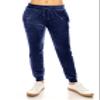 ALWAYS Women's Velvet Velour Joggers - Solid Basic Premium Soft Stretch Warm Winter Sweatpants Pants Navy S view 1