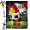 Ornament Collection World Cup Peru Home Decor Banner Room Wall Art Patio Porch Lawn Garden Flag Stand Pole Outdoor Tapestry Yard Signs FIFA Team Qatar Trophy Soccer Game Football Gifts, Made in USA view 1