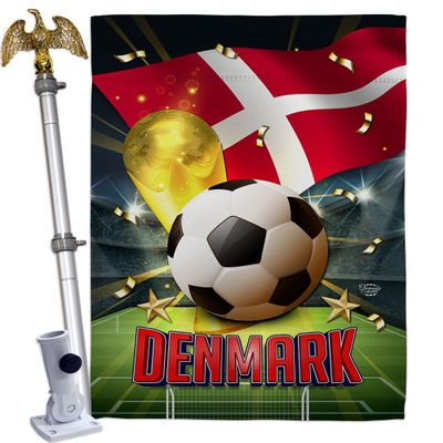 Ornament Collection World Cup Denmark Home Decor Banner Room Wall Art Patio Porch Lawn Garden Flag Stand Pole Outdoor Tapestry Yard Signs FIFA Team Qatar Trophy Soccer Game Football Gifts, Made In USA