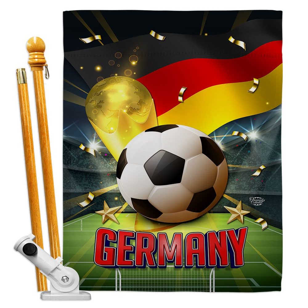Ornament Collection World Cup Germany Banner Room Wall Art Flag Poles for Outside House Patio Porch Lawn Garden Stand Tapestry Yard Signs FIFA Team Qatar Trophy Soccer Game Football Gifts, Made In USA