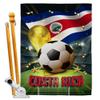 FIFA World Cup Costa Rica Banner Room Wall Art Flag Poles For Outside House Patio Porch Lawn Garden Stand Tapestry Yard Signs Team Qatar Trophy Soccer Game Football Gifts Made In USA view 1